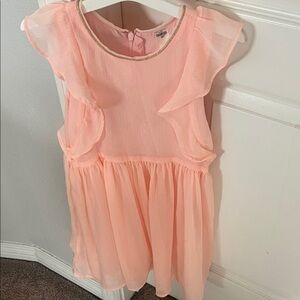 Peach Ruffle Sleeve Dress
